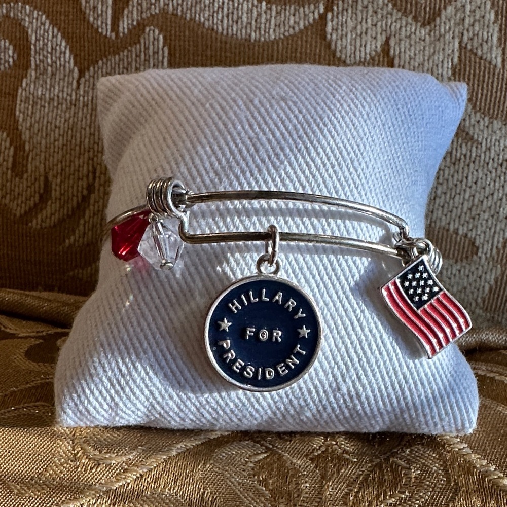 “Hillary for President” Bracelet with Flag Charm